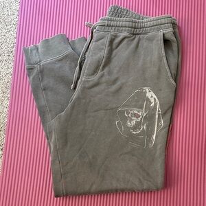 Liquid Death Men’s Gray Jogger Pants with Grim Reaper design XL
